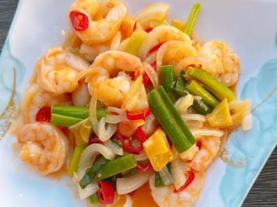 Spicy Butter King Prawn with Ginger & Spring Onion