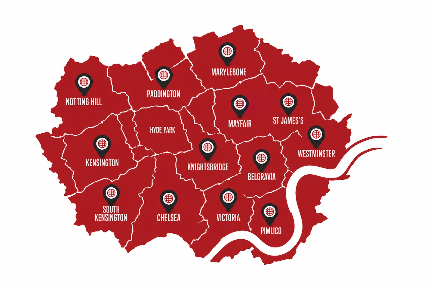Map of the areas covered by Bamboo Basket - Chinese takeaway in Victoria